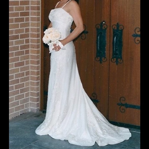 Lazaro Couture Silk Organza Bridal Gown Street Sz 6/Label 10 - Picture 2 of 12